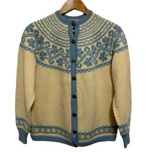 Norway Design Handknitted Cardigan Sweater Vintage - image 1